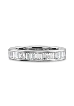 Precision Set Platinum Channel Set Baguette Diamond Band