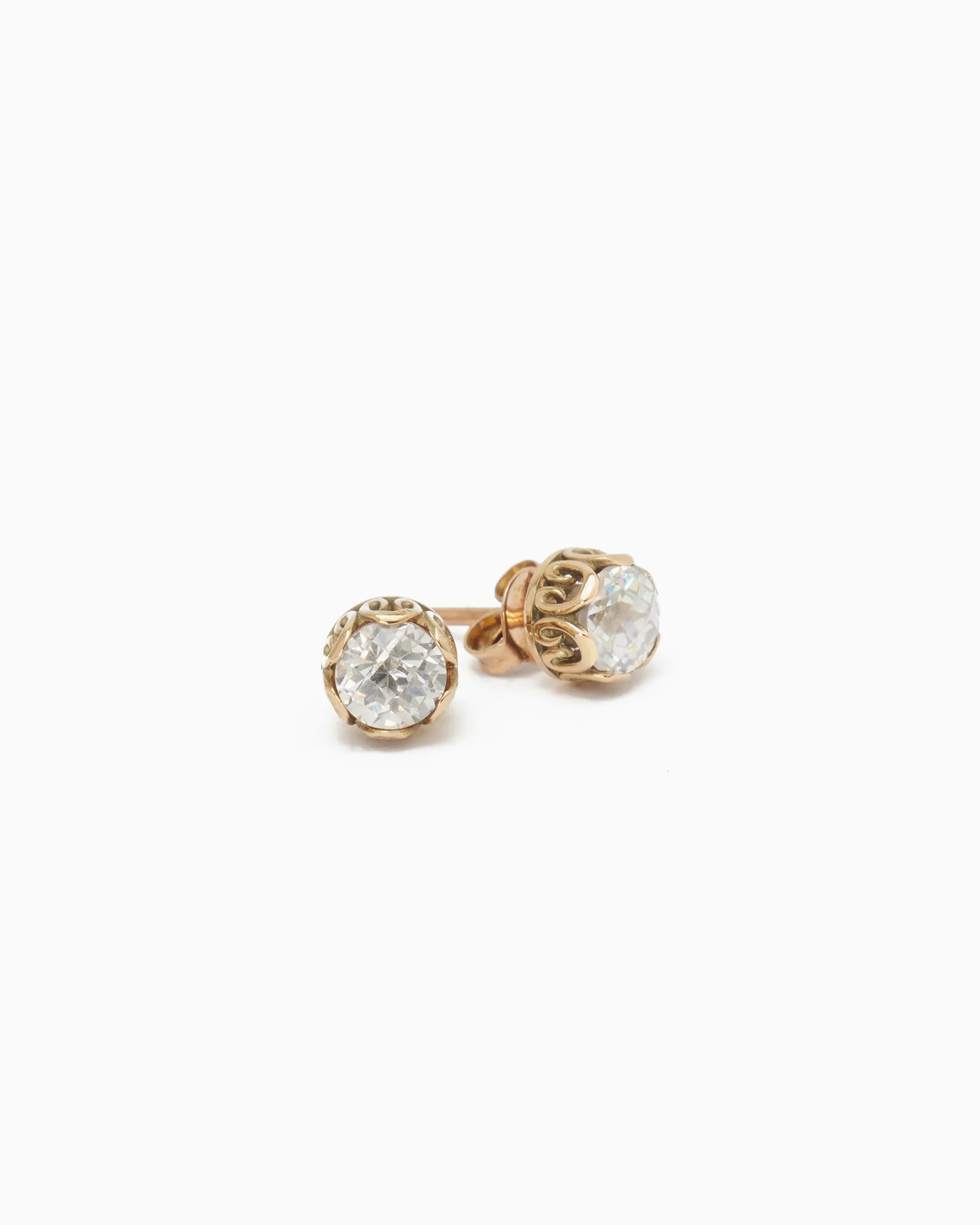 Princess Petroglyph Stone Studs - White Zircon