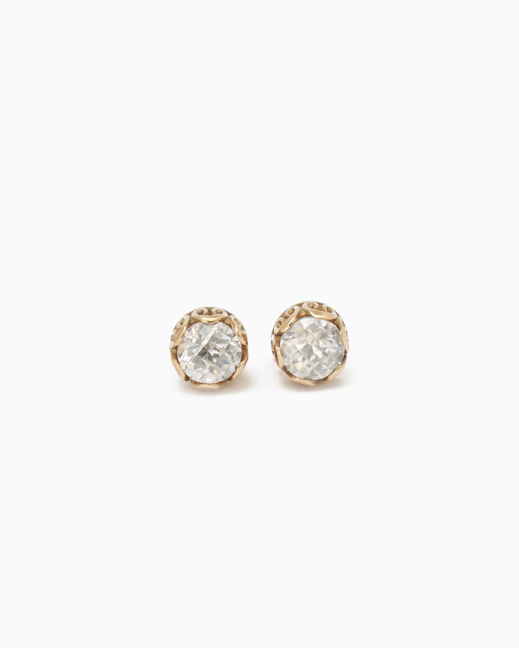 Princess Petroglyph Stone Studs - White Zircon