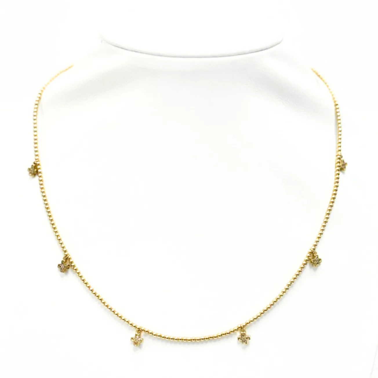 "HANNAH BTY" Cross Charm Gold Filled ball beaded Choker