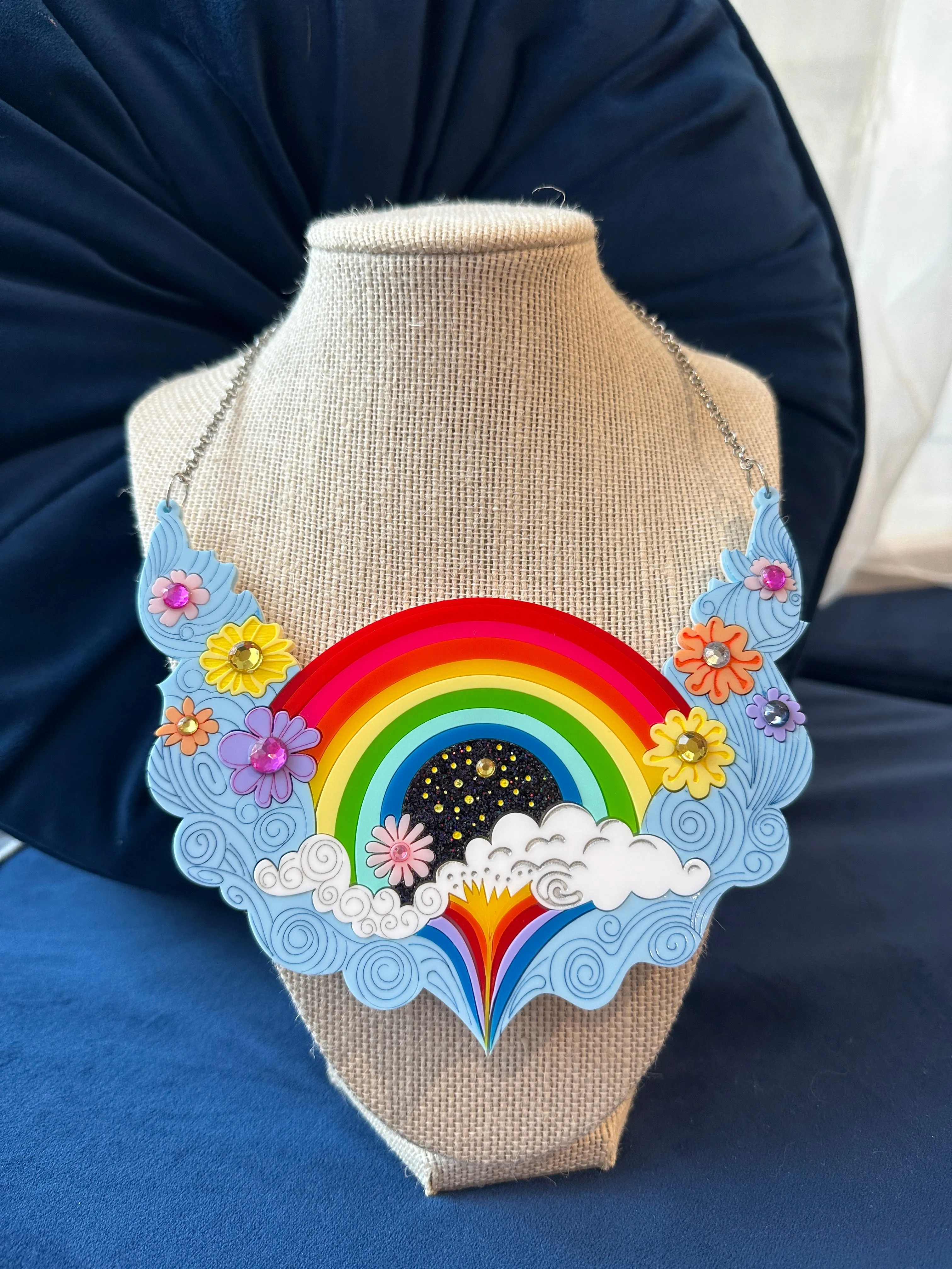 Rainbow waterfall 🌈 - necklace - Set of 2