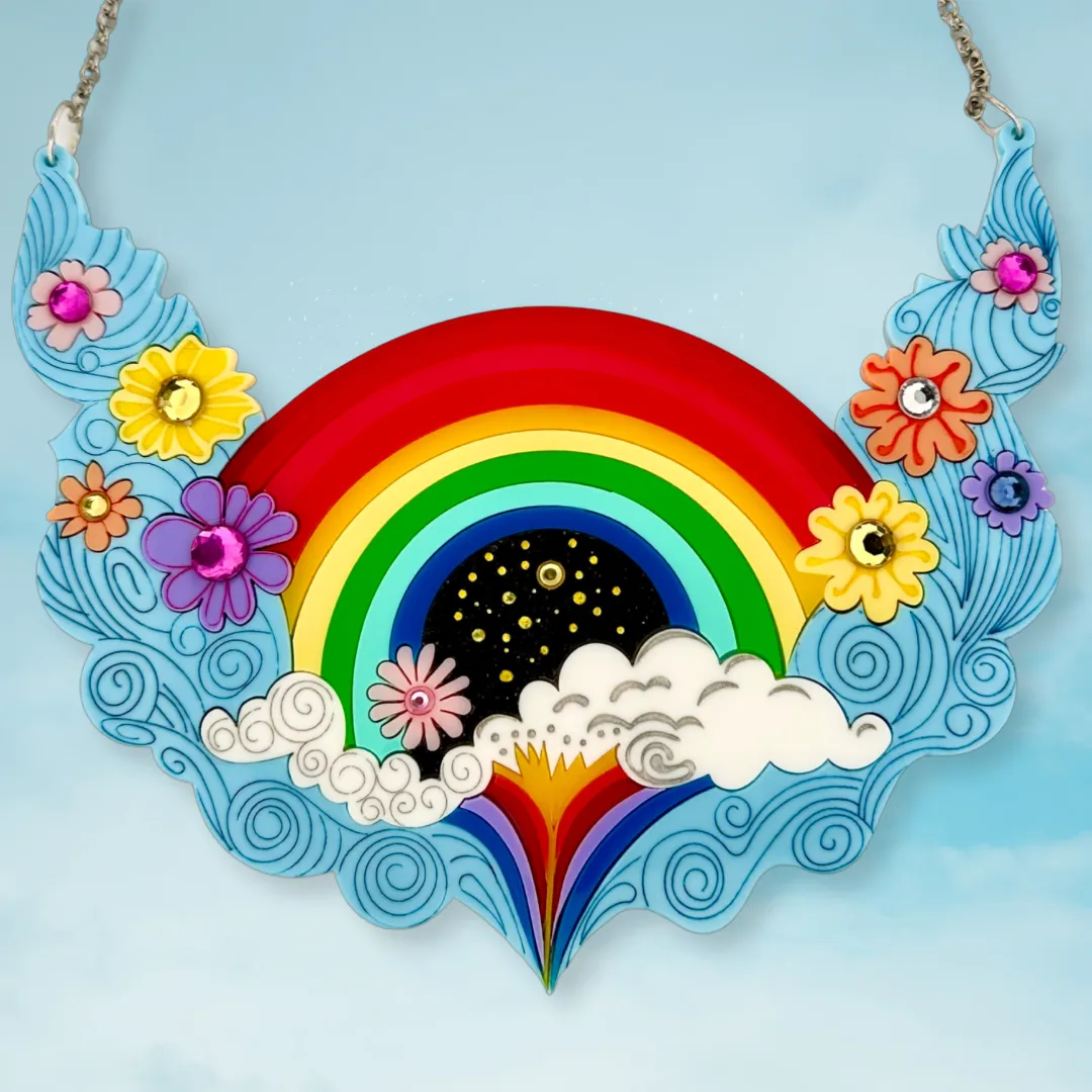 Rainbow waterfall 🌈 - necklace - Set of 2