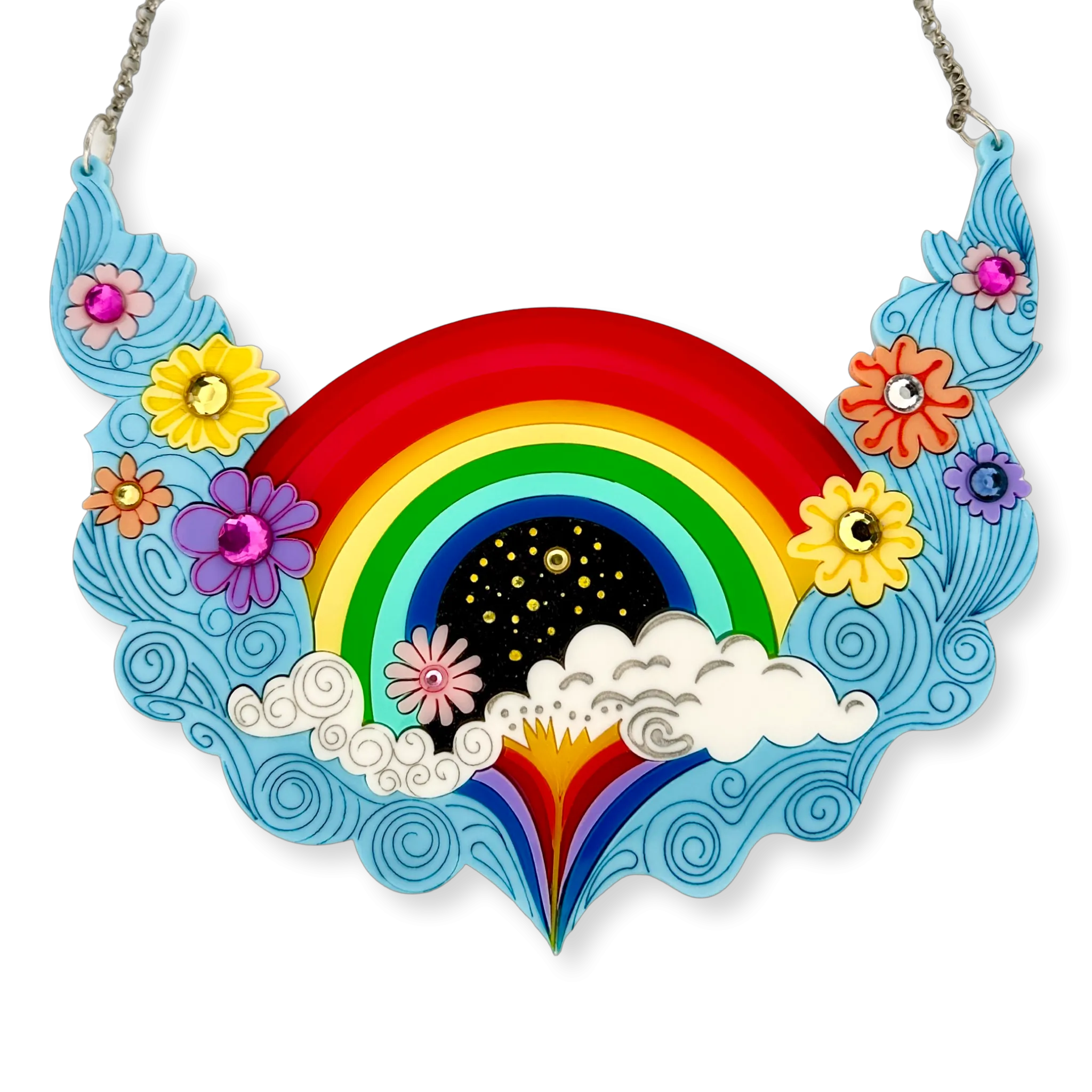 Rainbow waterfall 🌈 - necklace - Set of 2