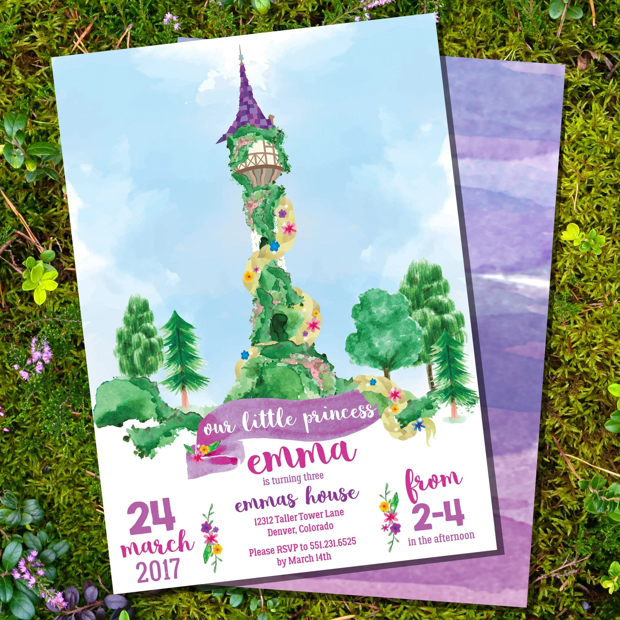 Rapunzel Birthday Party Set | Rapunzel Party Invitation and Decorations