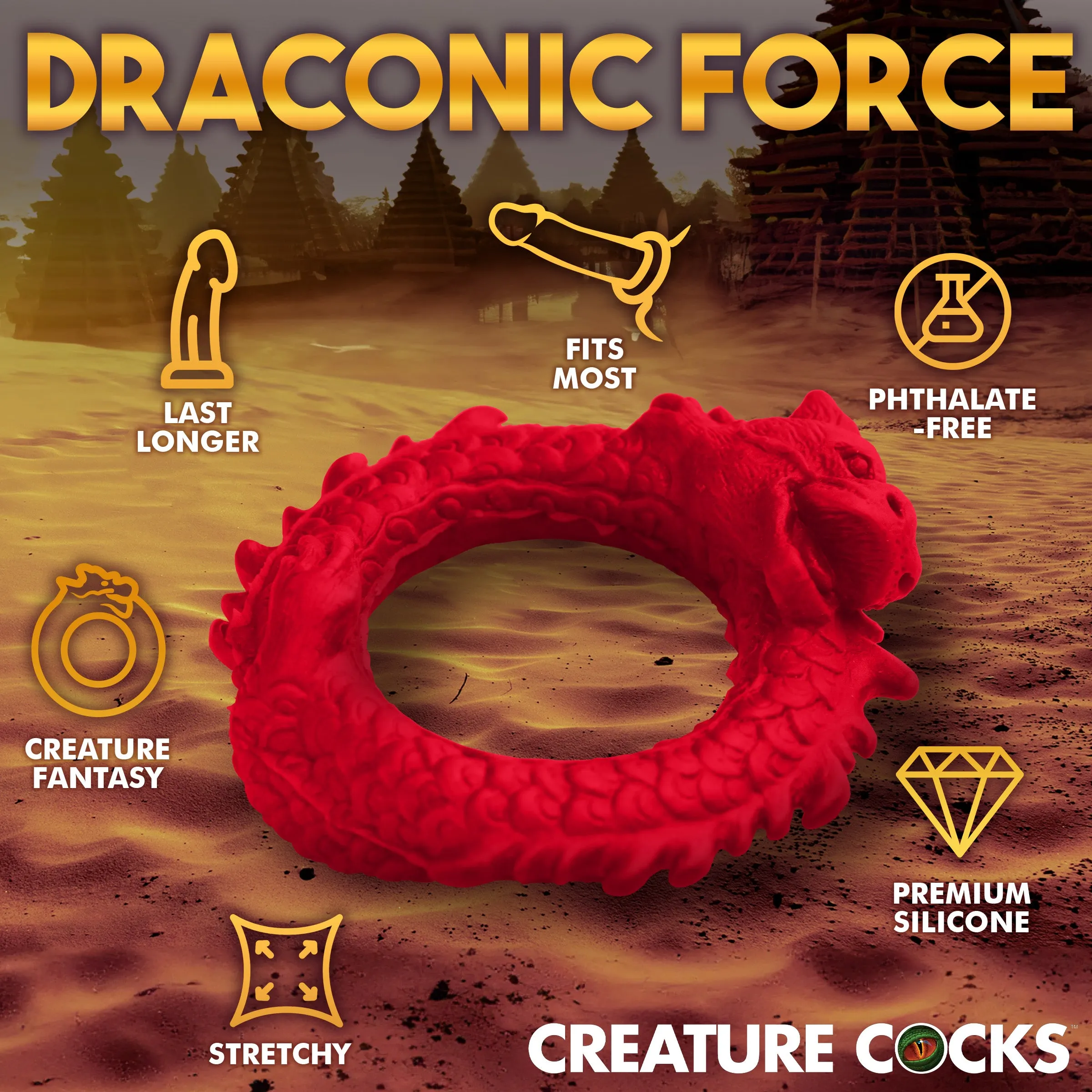 Rise of the Dragon Silicone Cock Ring