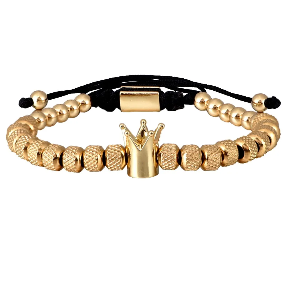 Roman Numeral Royal Crown Bracelet Set