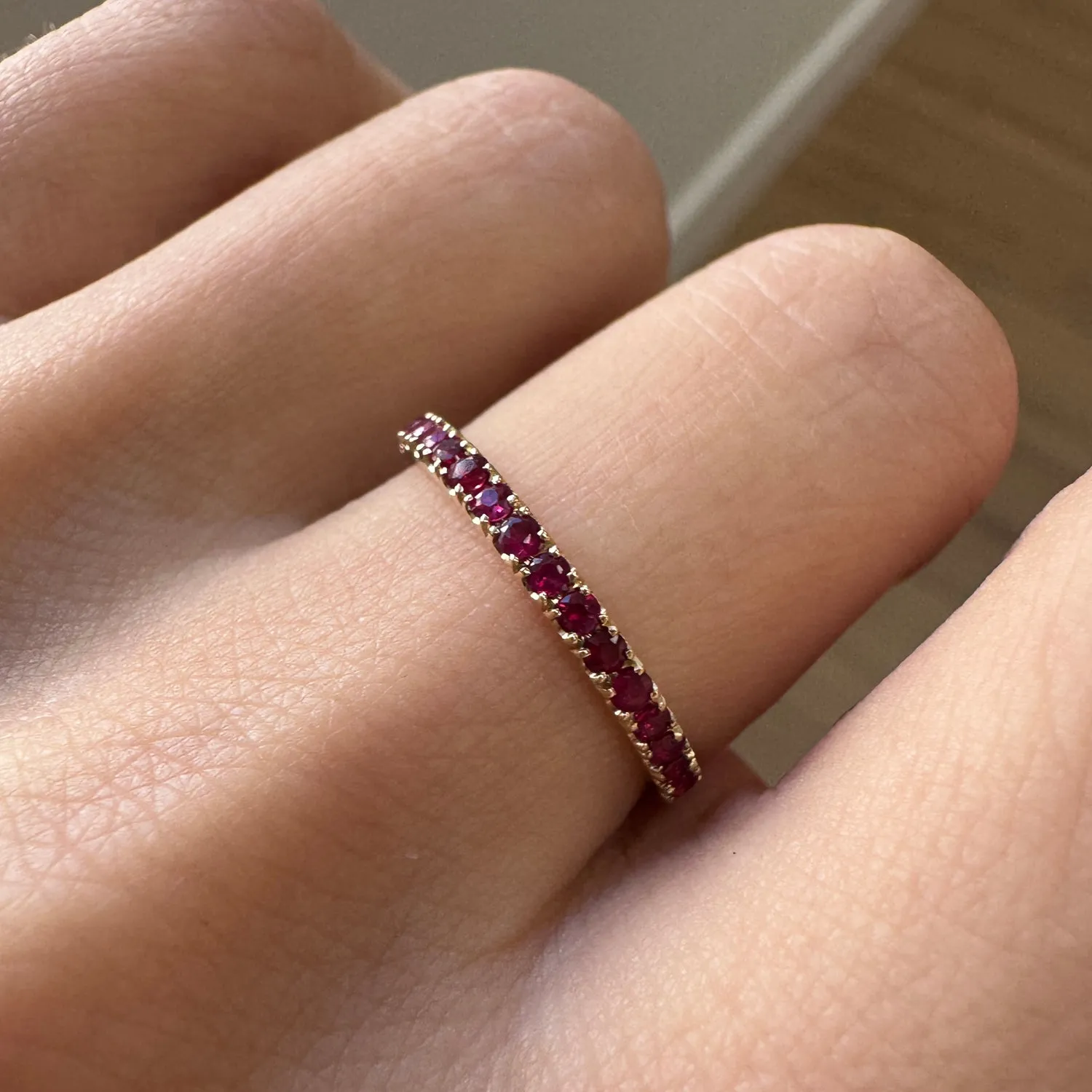 Ruby U Pave Eternity Band