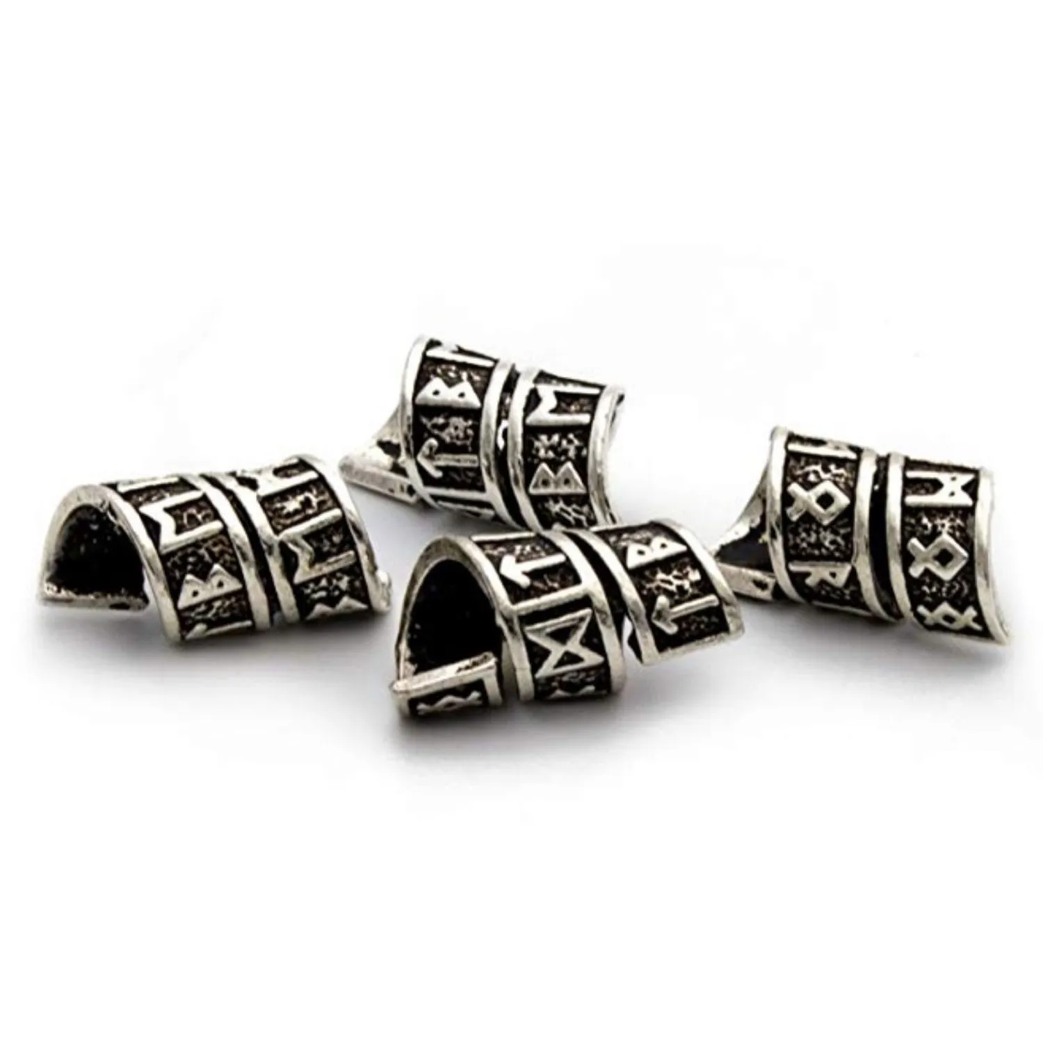 Rune Beard Rings - (Silver - 4)