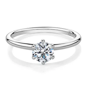 Signature Simulant Diamond 0.70 carat* round brilliant solitaire engagement ring in 14 carat white gold