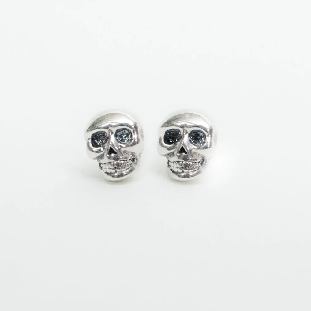 Silver Medium Skull Studs