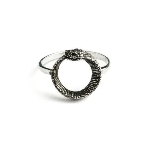 Silver Ouroboros Snake Ring