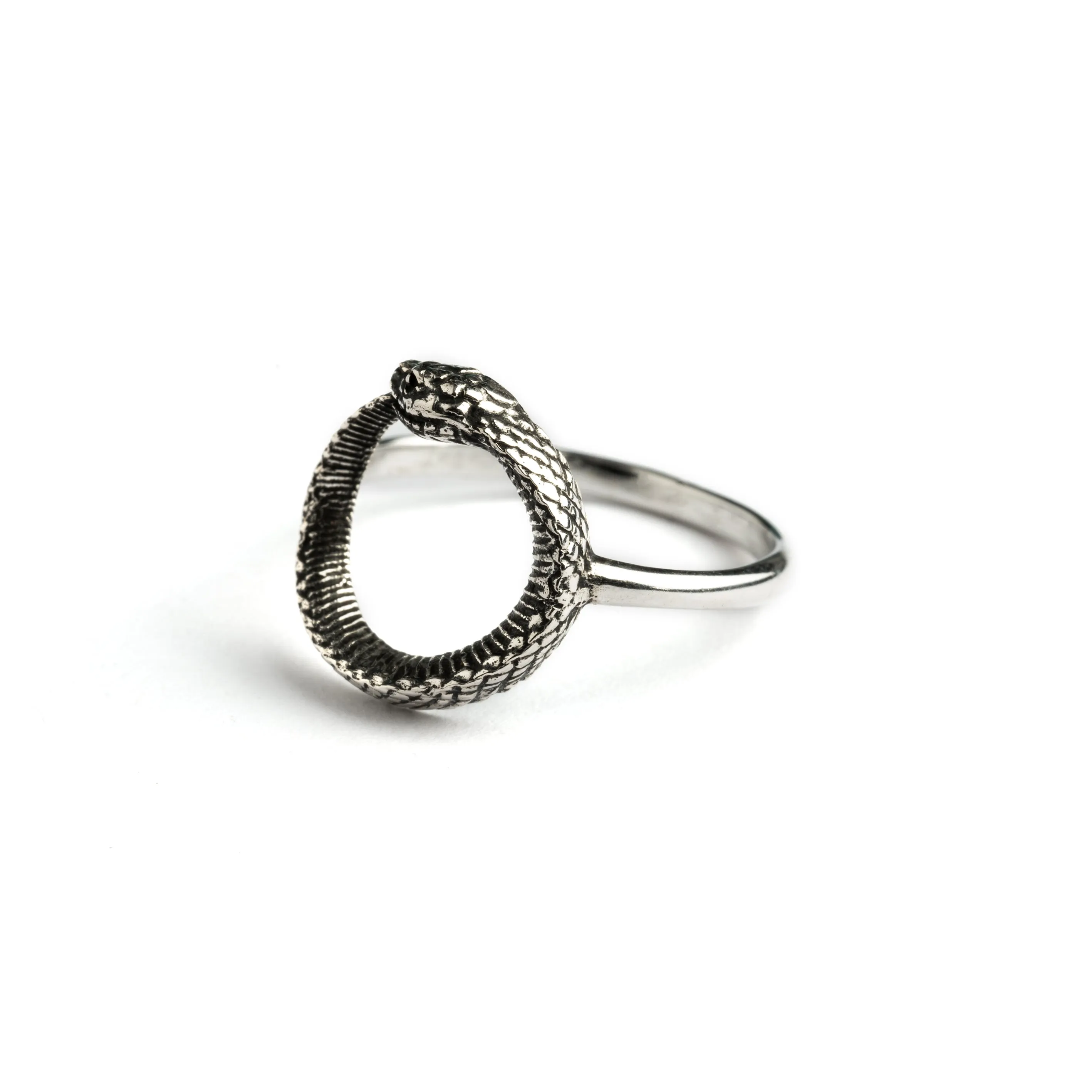 Silver Ouroboros Snake Ring