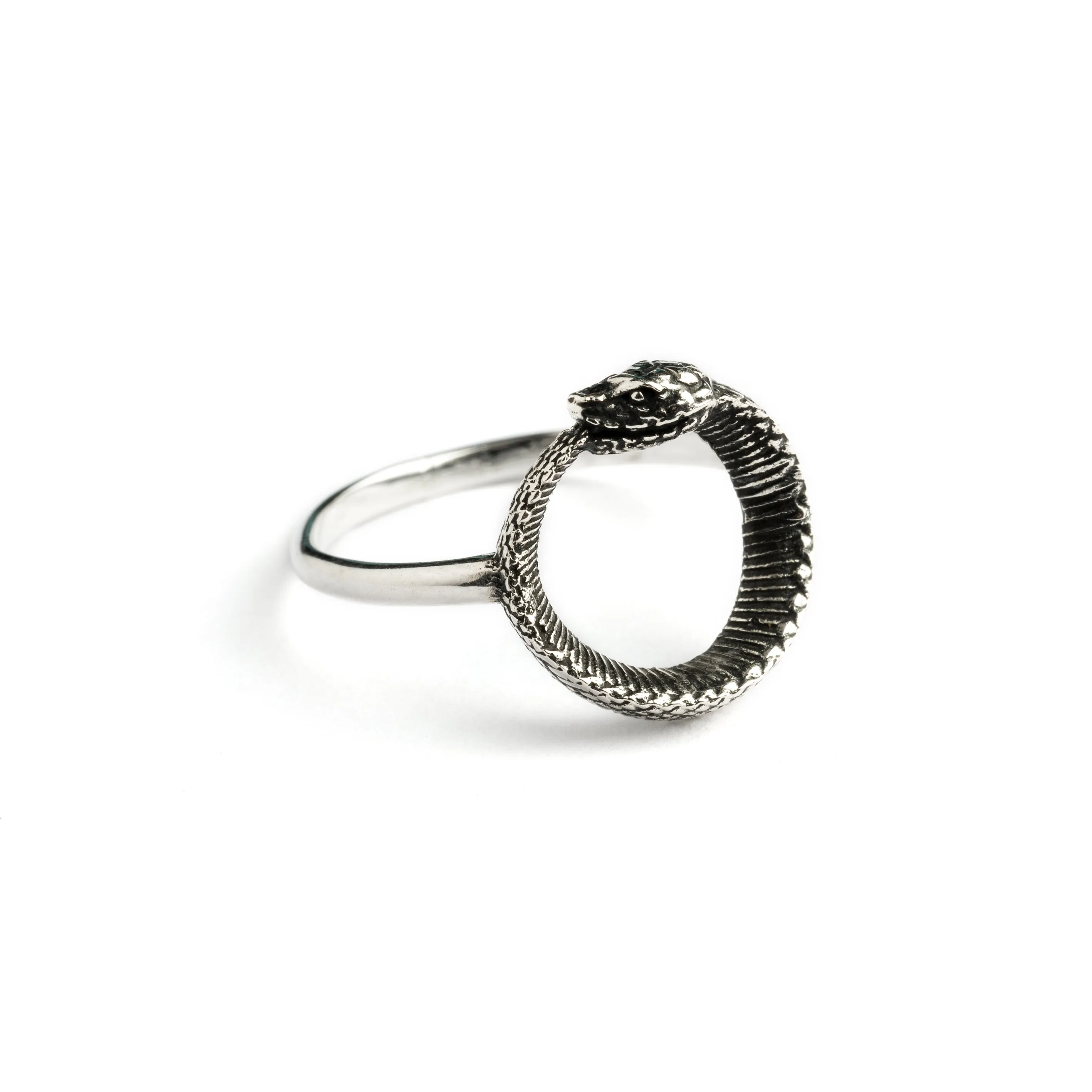 Silver Ouroboros Snake Ring