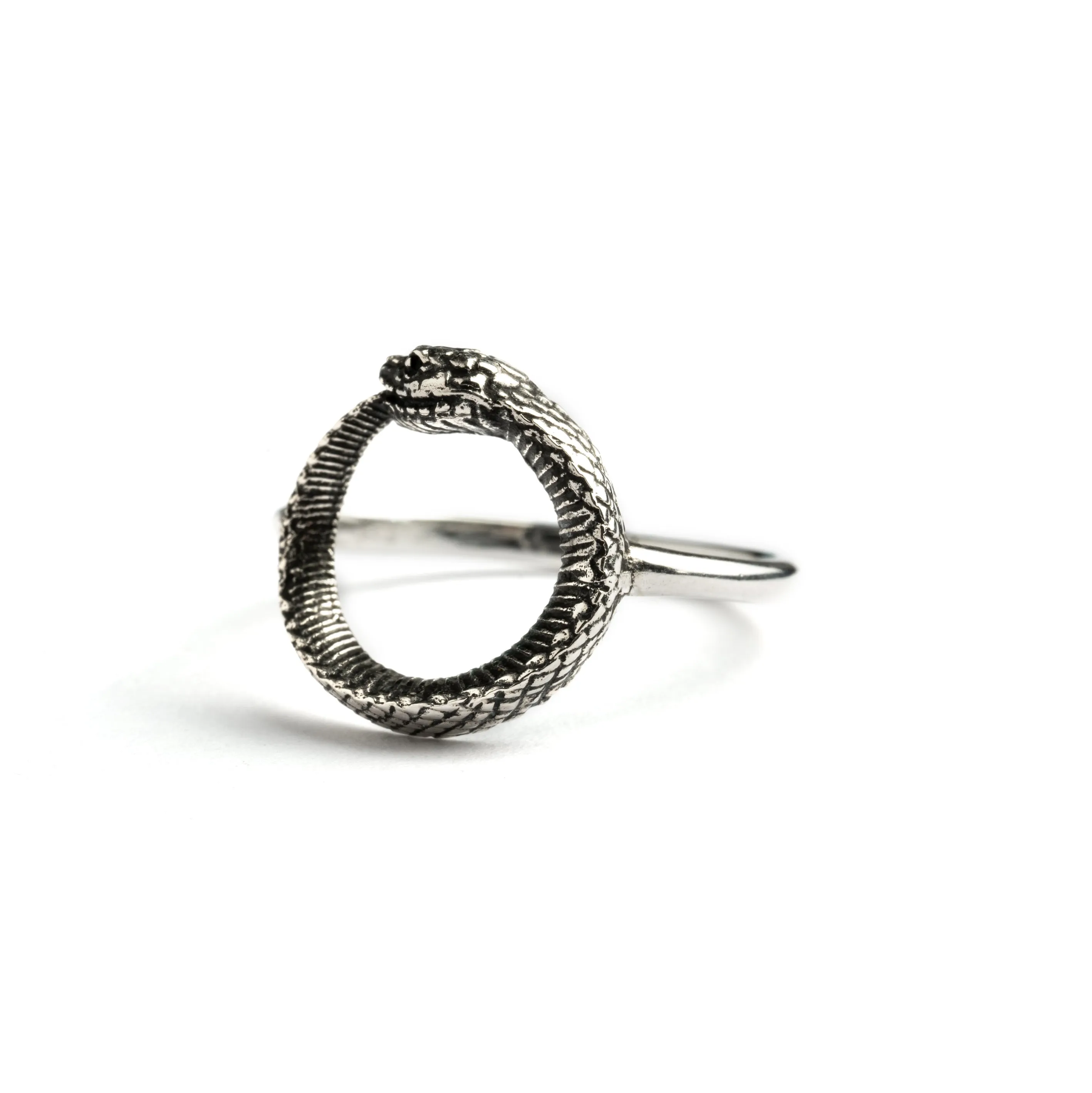 Silver Ouroboros Snake Ring