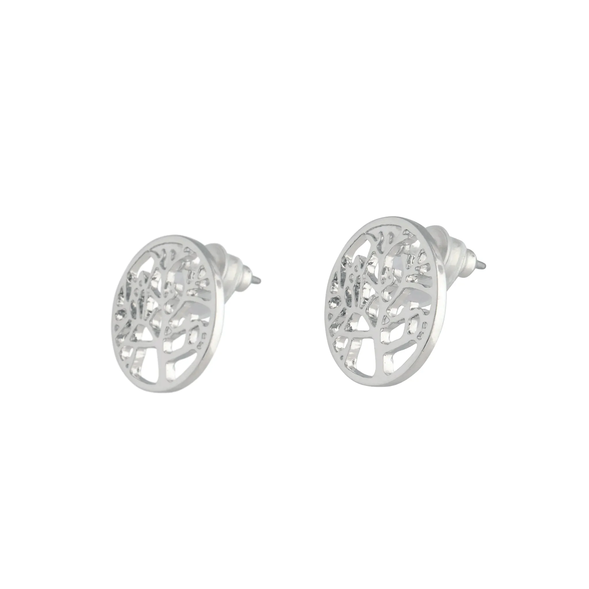 Silver Tree Of Life Stud Earrings