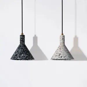 Sleek Funnel-Shaped Pendulum Light: Simplicity Terrazzo 1-Head Hanging Pendant for Dining Room