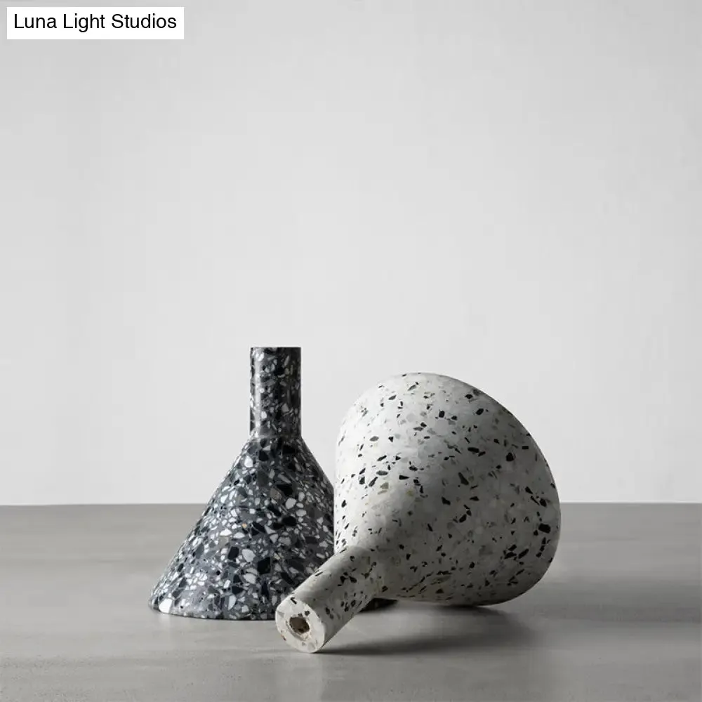 Sleek Funnel-Shaped Pendulum Light: Simplicity Terrazzo 1-Head Hanging Pendant for Dining Room