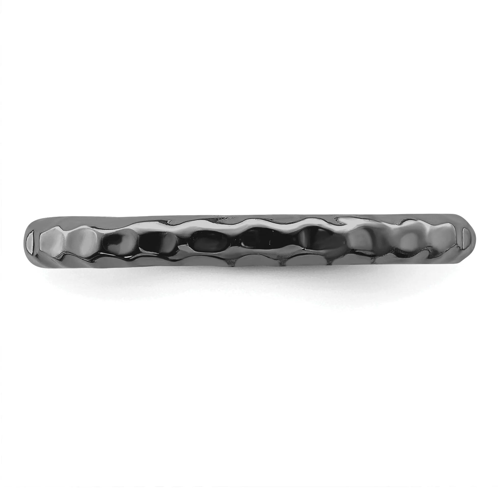 Sterling Silver Black-Plated Hammered Ring