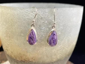 Teardrop Charoite Earrings