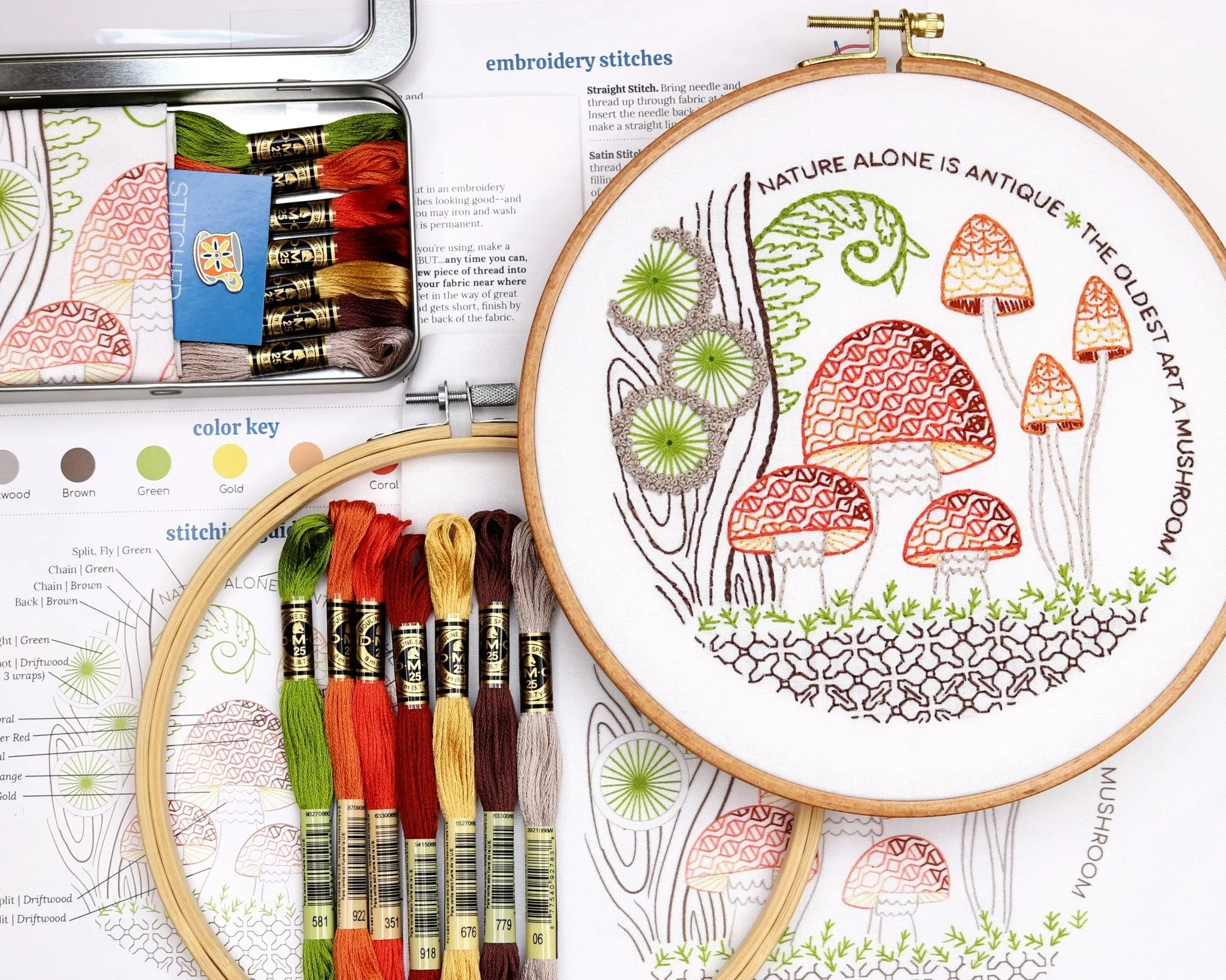 The Naturalist Embroidery Kit Bundle of 3