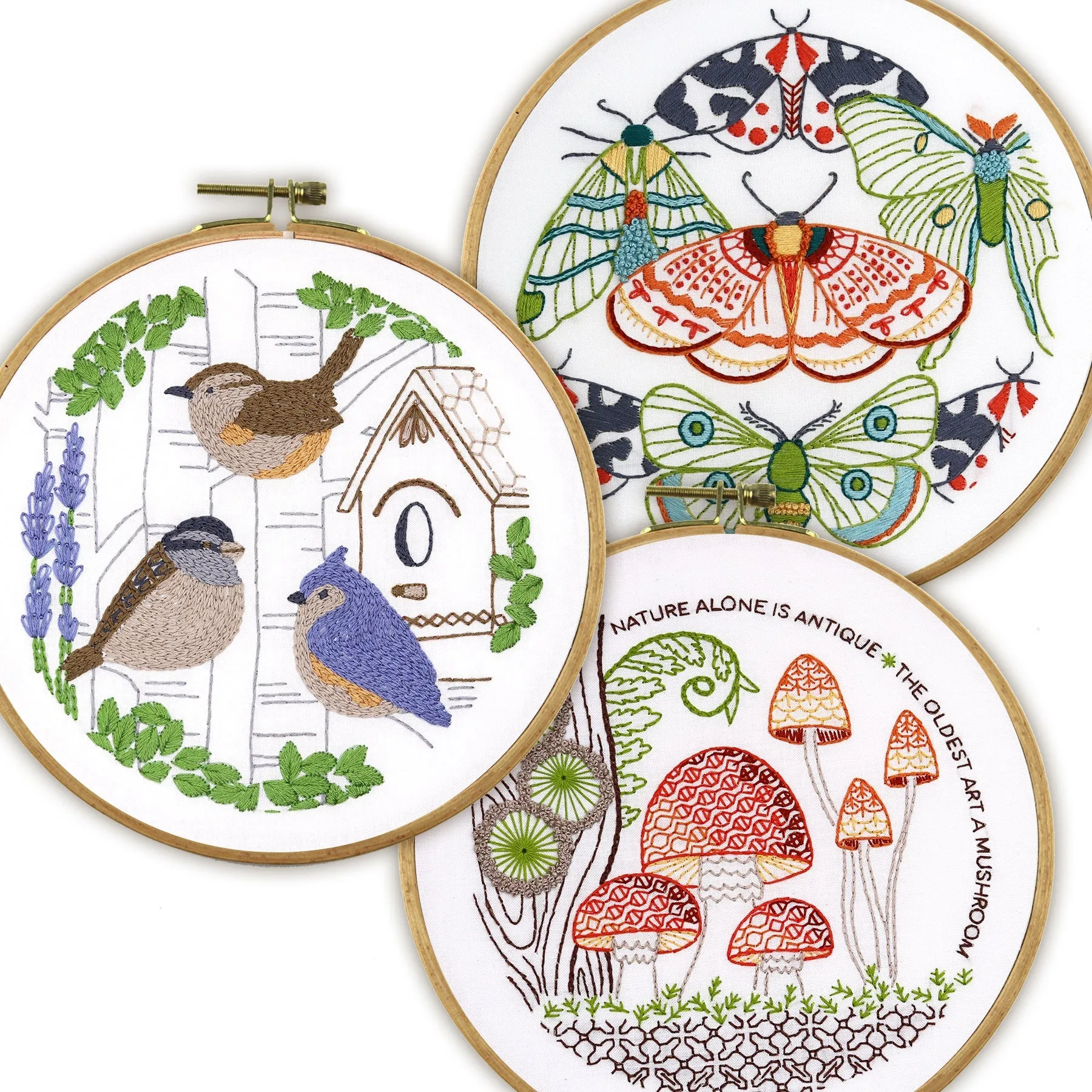 The Naturalist Embroidery Kit Bundle of 3