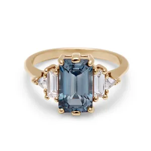 Theda Ring - Yellow Gold & Grey Spinel & White Diamond