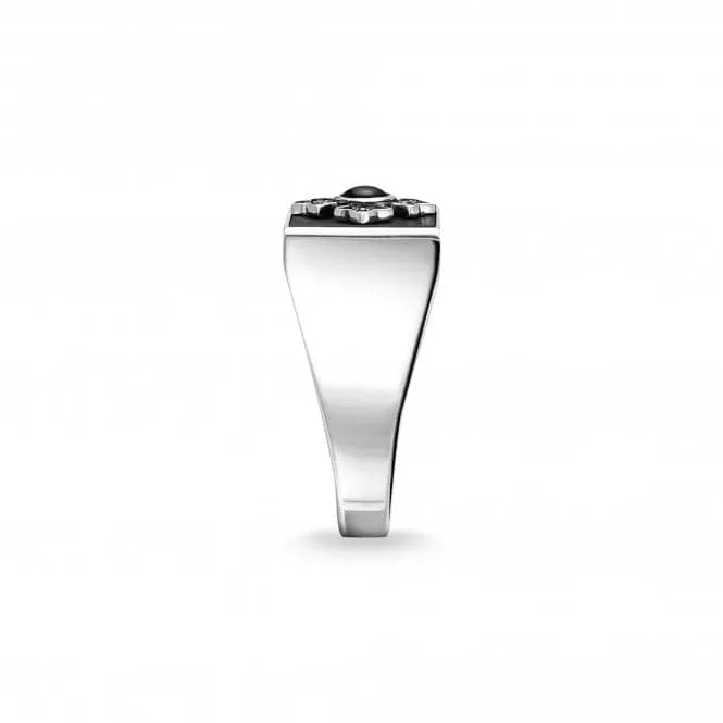 Thomas Sabo Rebel at Heart Black Cross Signet Ring TR2209-641-11