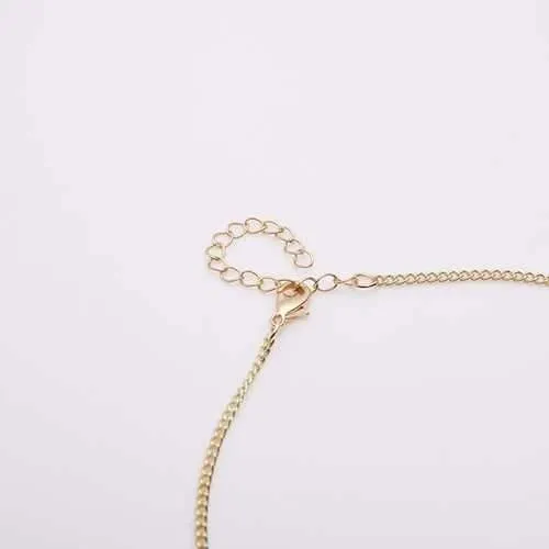 Trendy Balancing Style Pandent Alloy U-shaped Lock Rhinestone Necklace Gift for Women