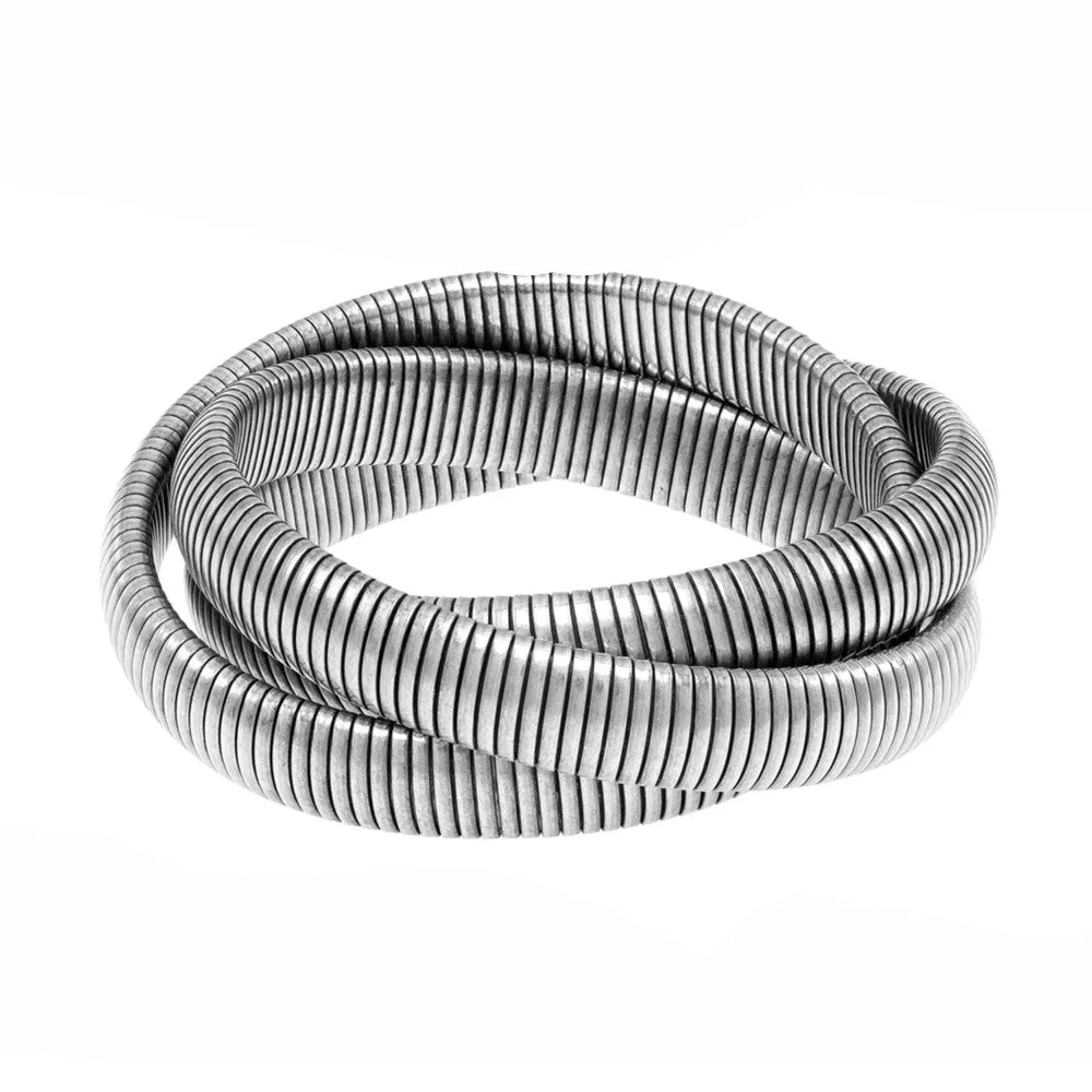 Triple Cobra Bracelet in Rhodium