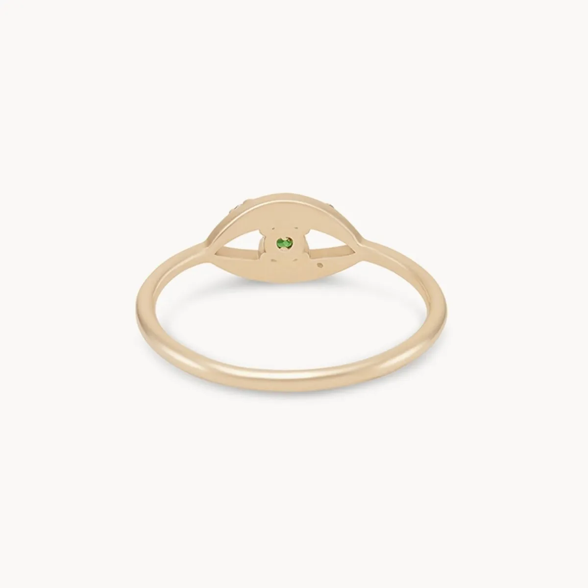 tsavorite mystical evil eye ring - 14k yellow gold, tsavorite garnet