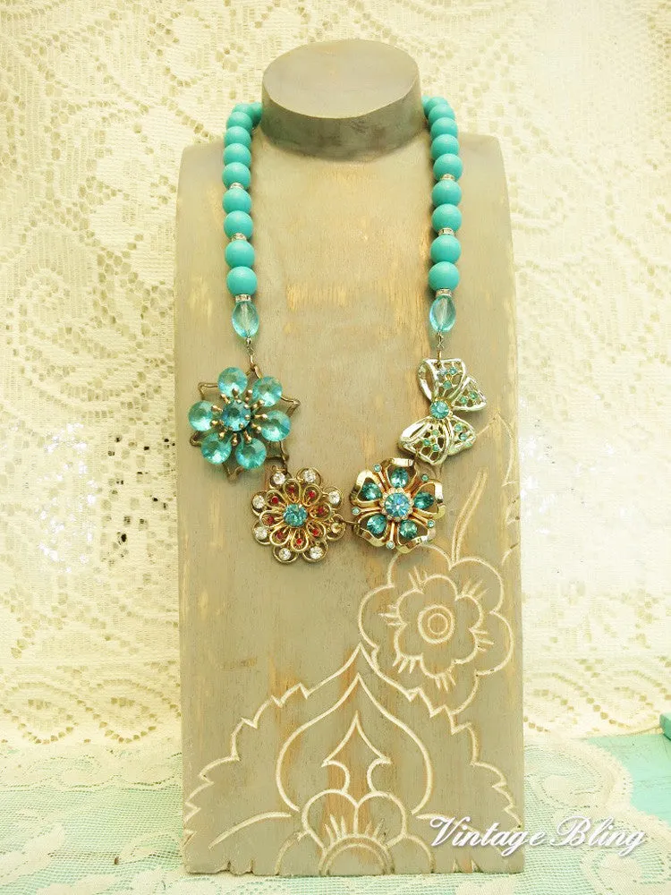 Turquoise Flower Necklace