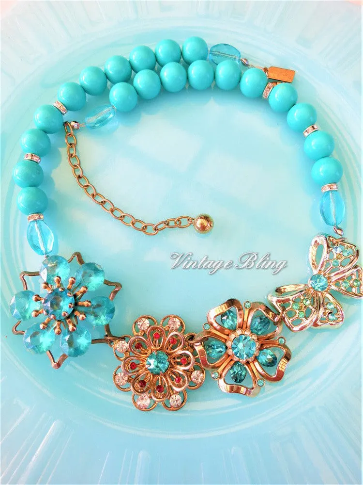 Turquoise Flower Necklace