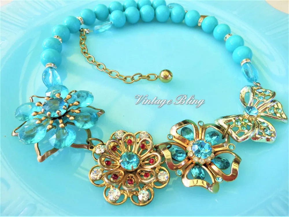 Turquoise Flower Necklace