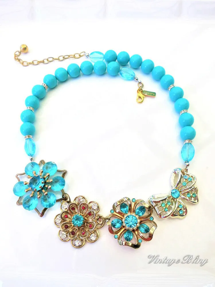 Turquoise Flower Necklace