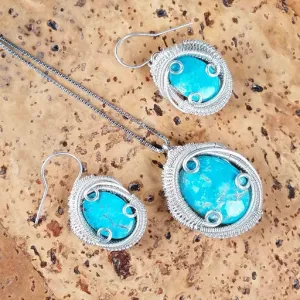 Turquoise Necklace Earring Set