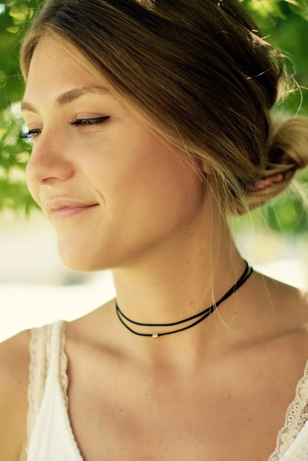 Ultra Thin Black Wrap Choker