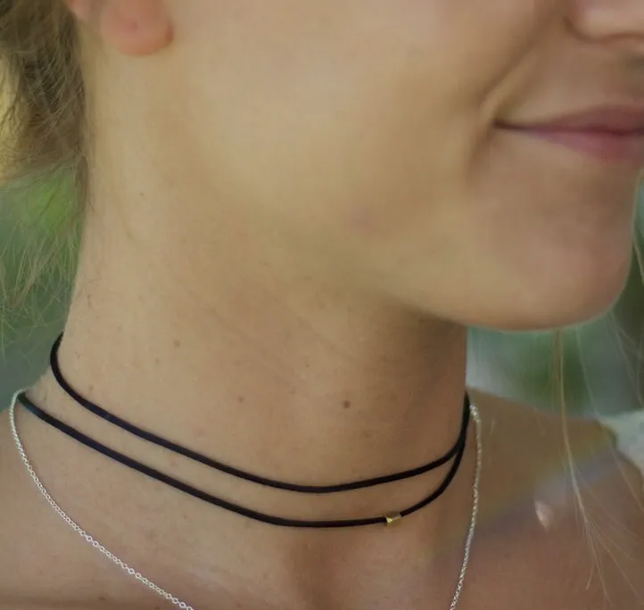 Ultra Thin Black Wrap Choker