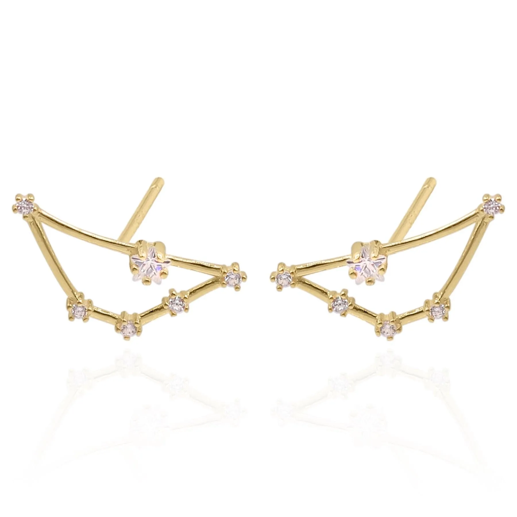 Valini Zodiac Constellation Stud Earrings | 18K Gold Plated