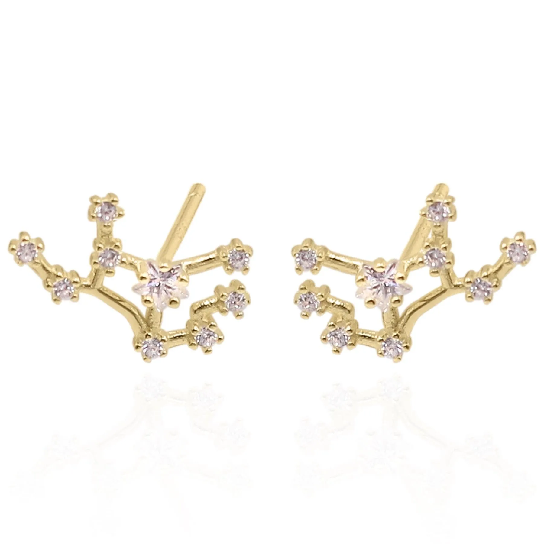 Valini Zodiac Constellation Stud Earrings | 18K Gold Plated