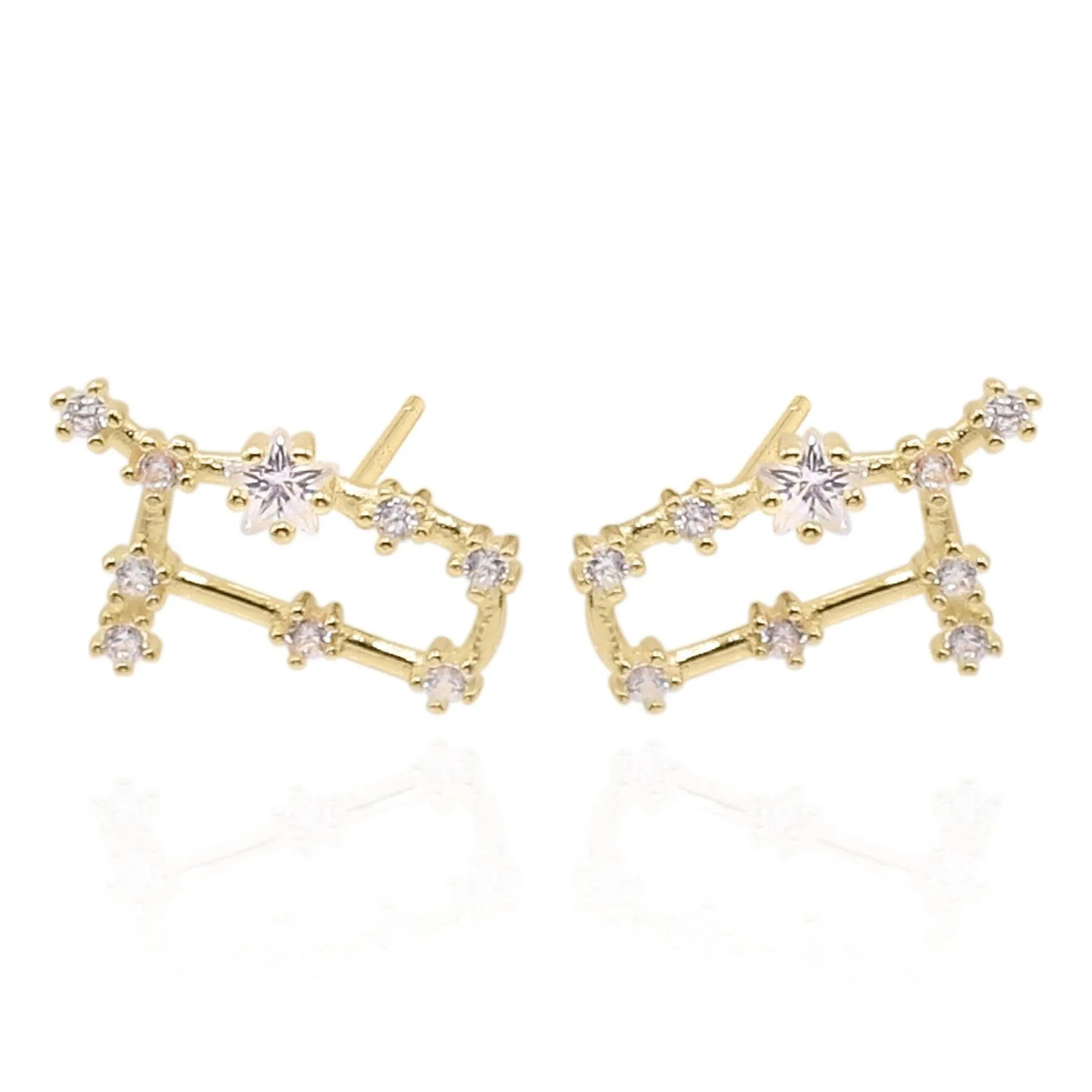 Valini Zodiac Constellation Stud Earrings | 18K Gold Plated