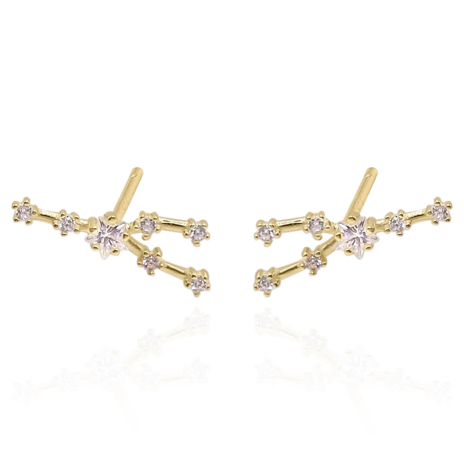 Valini Zodiac Constellation Stud Earrings | 18K Gold Plated