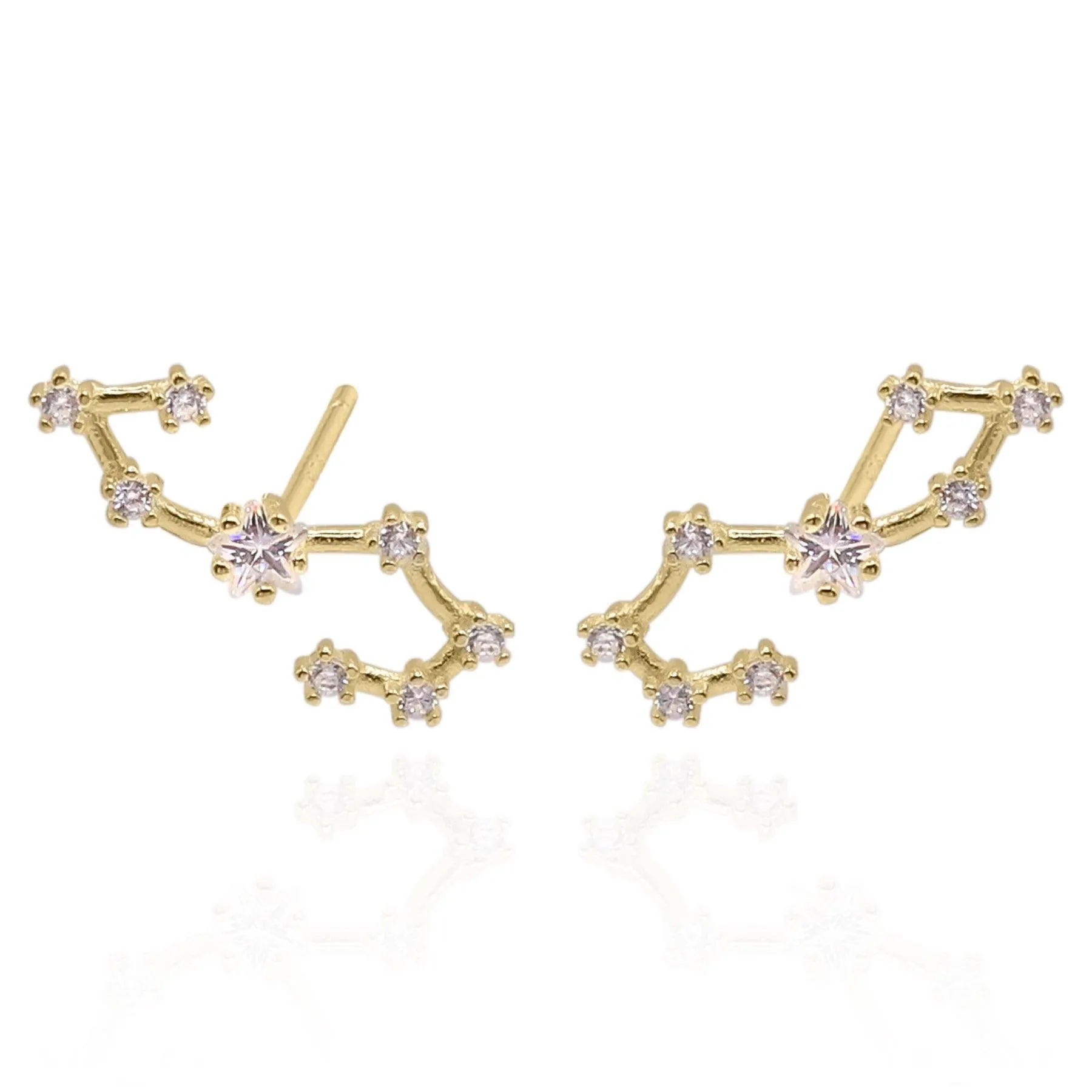 Valini Zodiac Constellation Stud Earrings | 18K Gold Plated