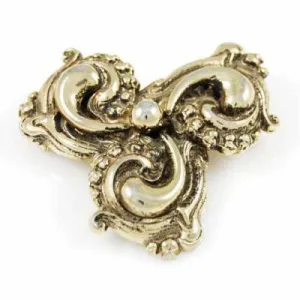 Vintage Goldtone Baroque Revival Statement Brooch 1940s 2 1/2"