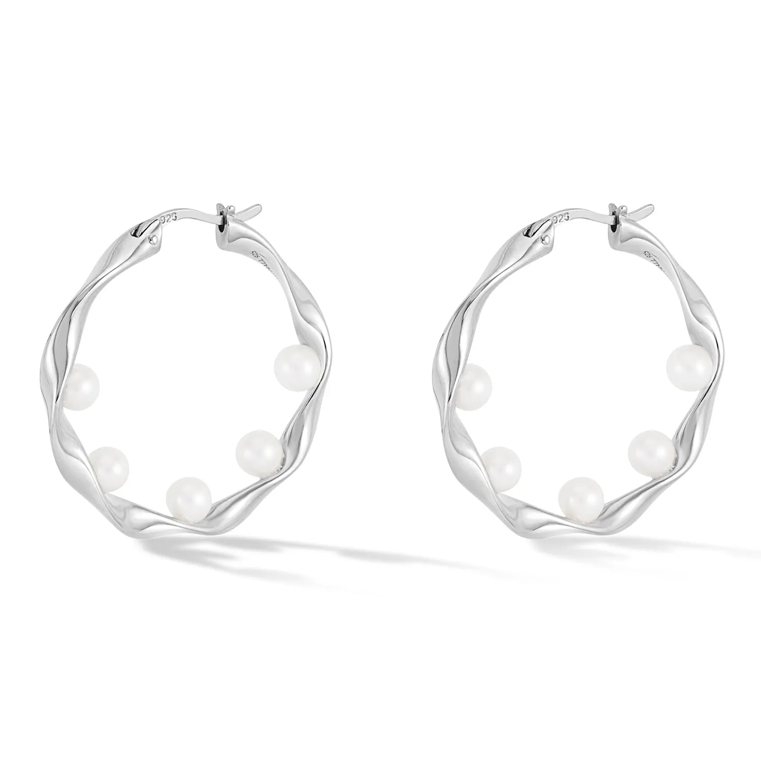 Waterfall Baroque Pearl Hoops