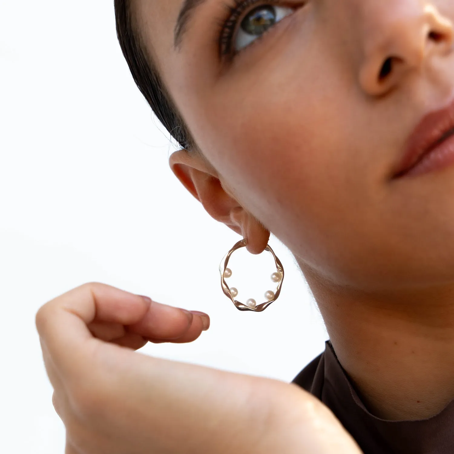 Waterfall Baroque Pearl Hoops