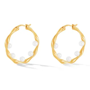 Waterfall Baroque Pearl Hoops