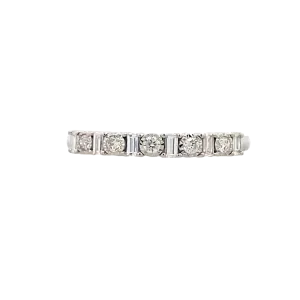 White Gold Diamond Stackable Ring