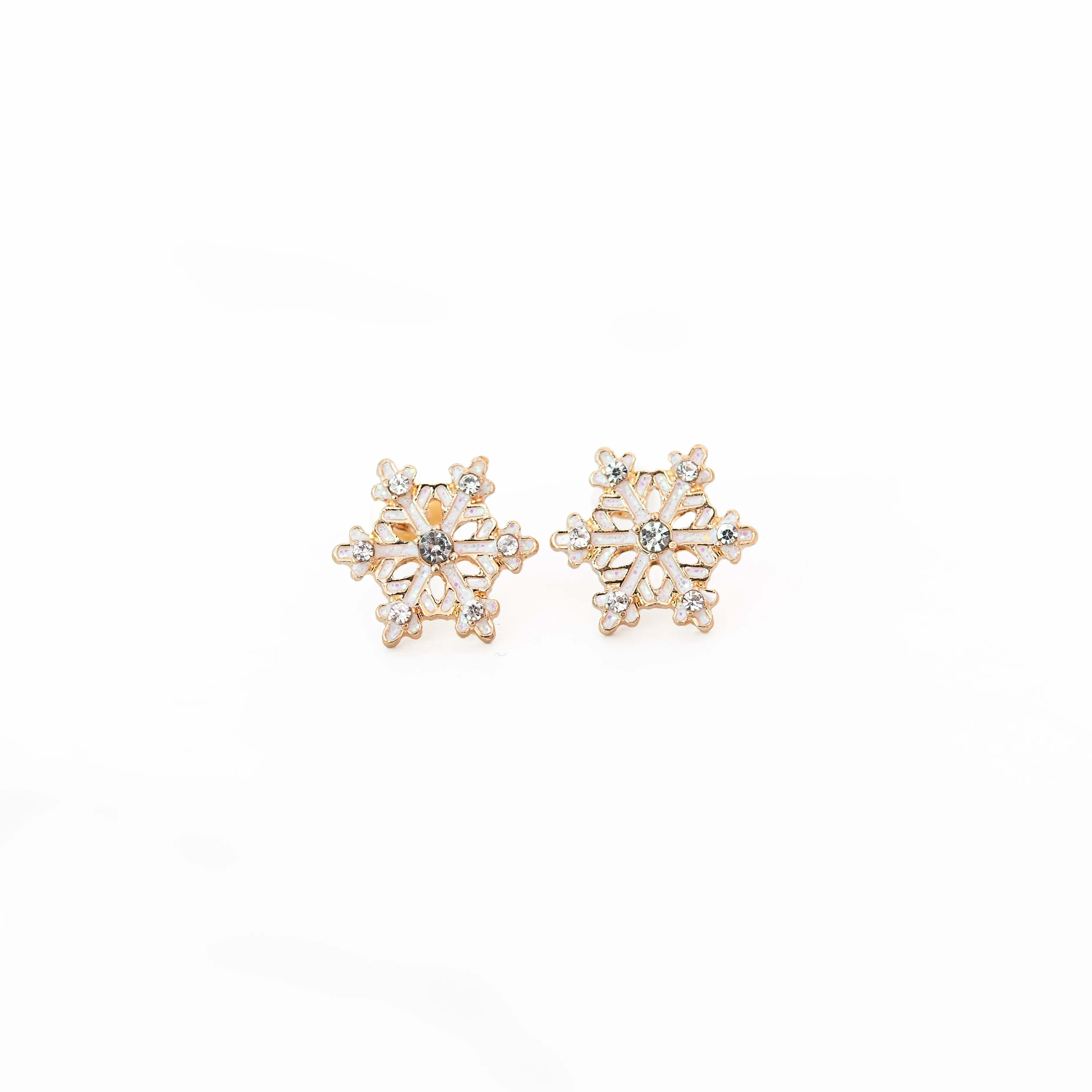 White Snowflake Studs