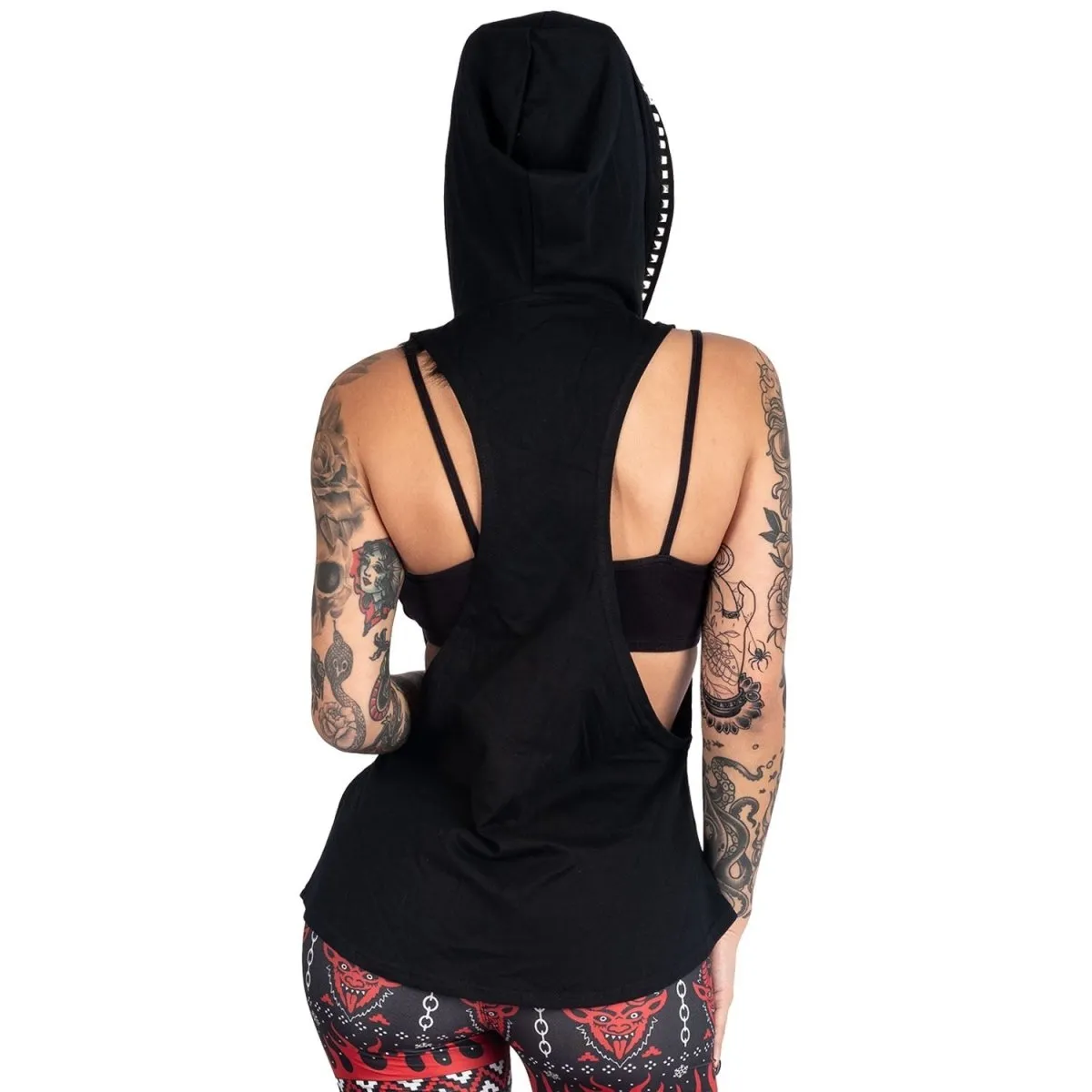 Witch Tarot Card Studded Hoodie Tank