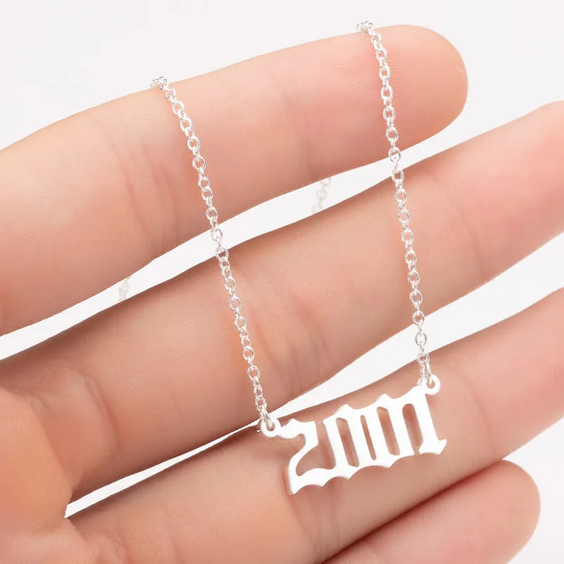 Women Personalized Necklace Special Date Year Number Necklace  girl1994 1995 1996 1997 1998 1999 from 1980 to 2002 chain Jewelry